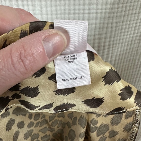 VTG Y2K Victoria's Secret Leopard Print Slip Dress Nightie Lingerie Sz Large - Picture 12 of 13